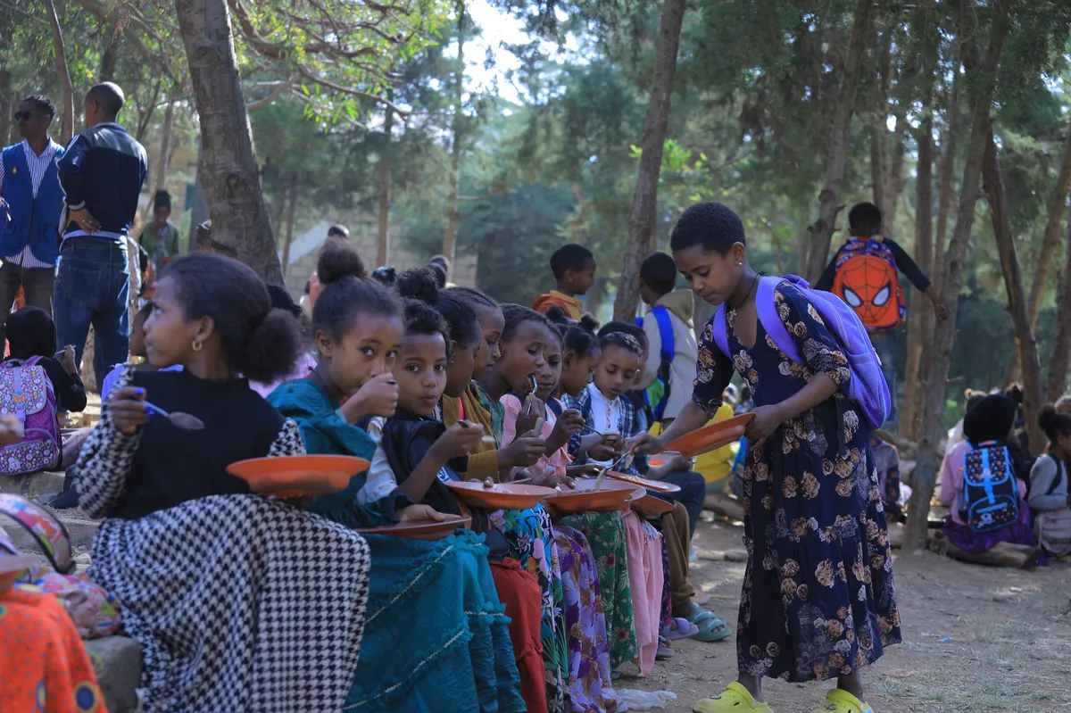 Children Enjoy Communal Meals Through Feeding Program